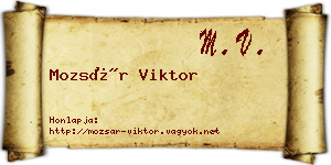 Mozsár Viktor névjegykártya